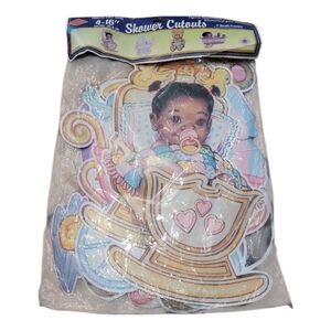 vintage baby shower cutouts african american black baby 1993 beistle creations